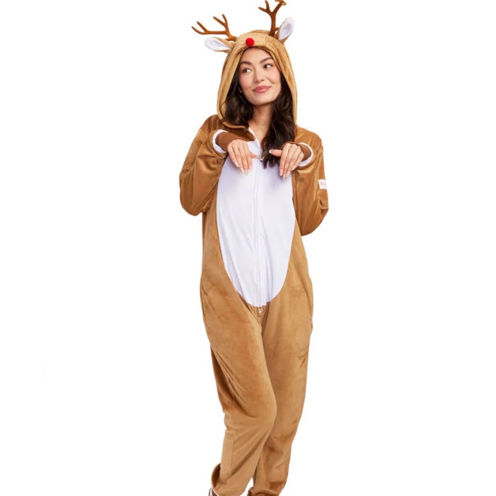 Tipsy Elves Reindeer Costume WOMEN'S RUDOLPH JUMPSUIT Halloween Christmas Medium - Picture 11 of 11